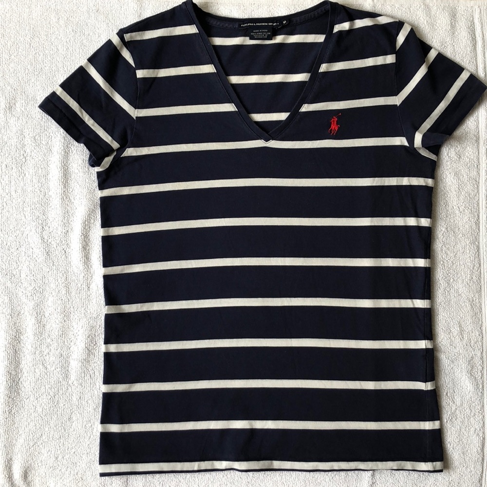 Ralph Lauren Sport Navy Striped Tee! 💙